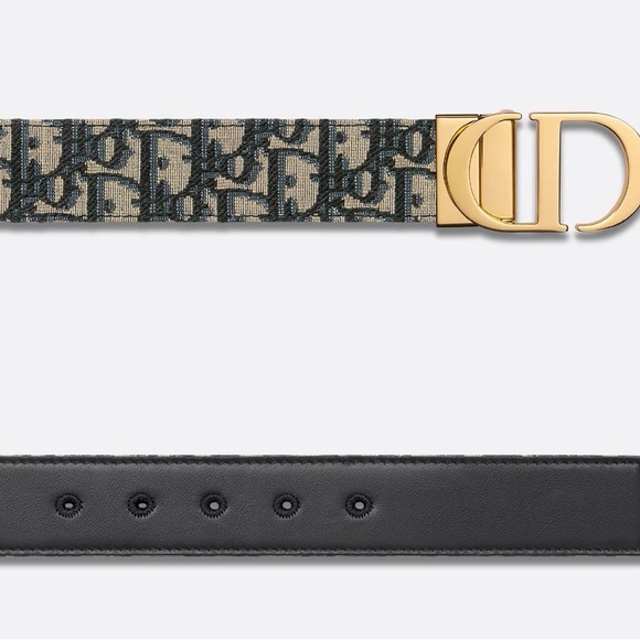 Dior Black and Gold Reversible Belt - Picture 3 of 6